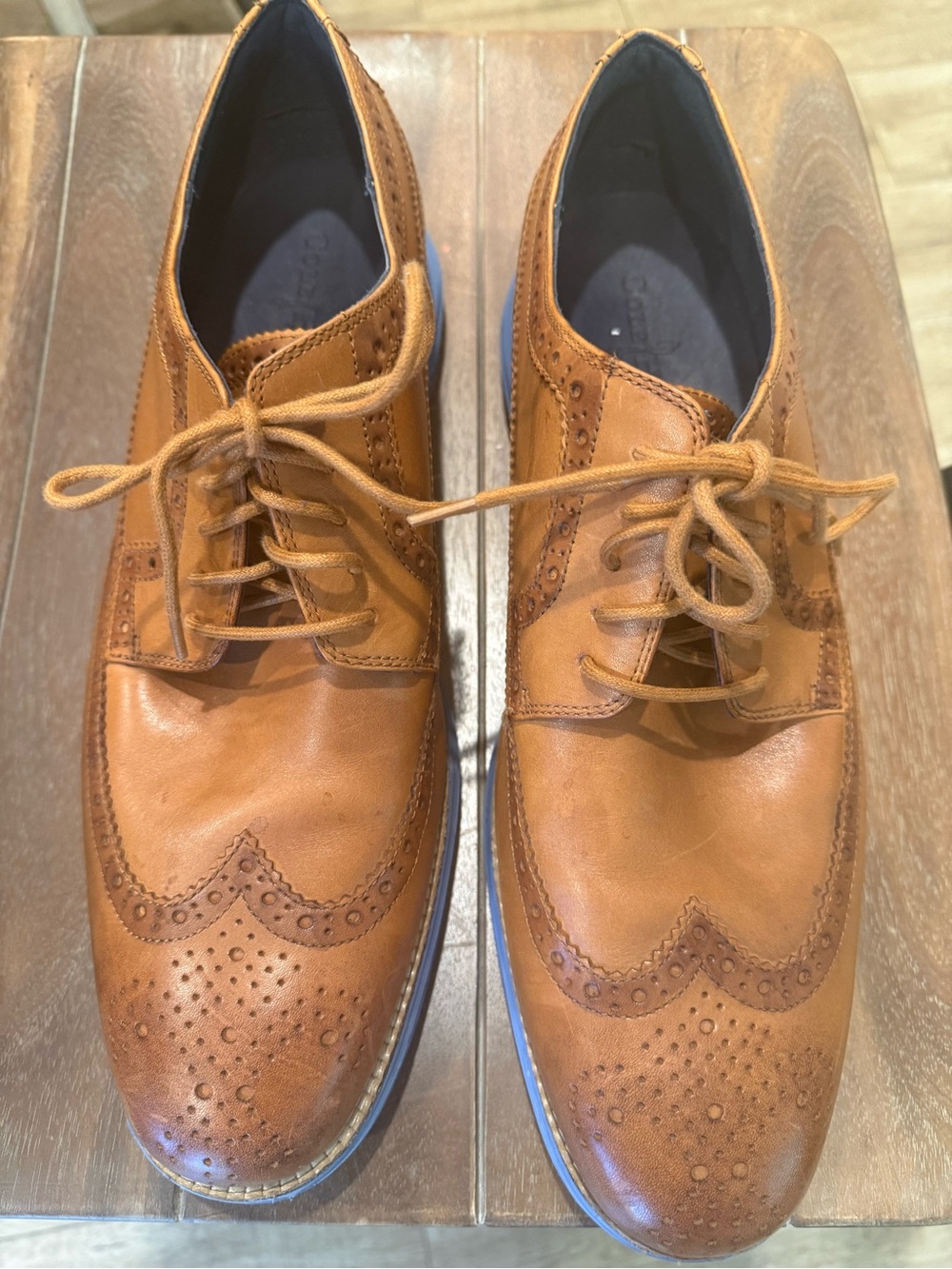 Cole Haan Tan Leather Wingtip Derbys
